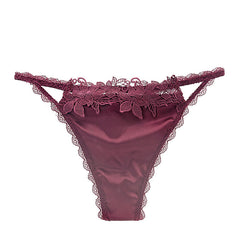 Ladies Thongs Cotton Crotch Lace Trim Thongs