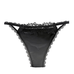 Ladies Thongs Cotton Crotch Lace Trim Thongs