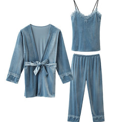 WINTER SPECIAL Gold Velvet Home Suit