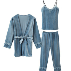 WINTER SPECIAL Gold Velvet Home Suit