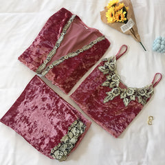 New ladies long-sleeved sweet coral velvet pajamas