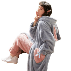 Winter Plush Thick Loose Long Suit Nightgown