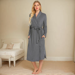 Milk Silk Pocket Bathrobe Pajamas Women