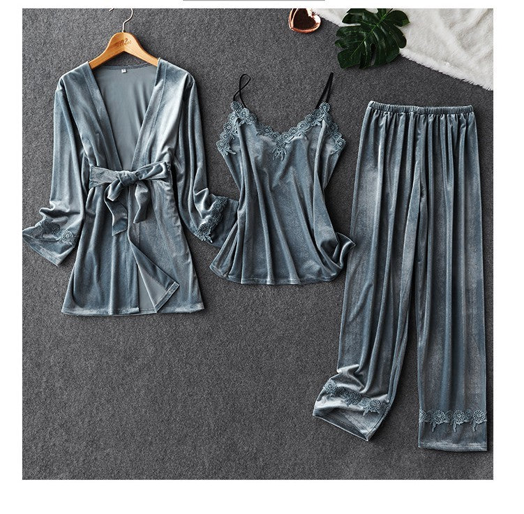 WINTER SPECIAL Gold Velvet Home Suit